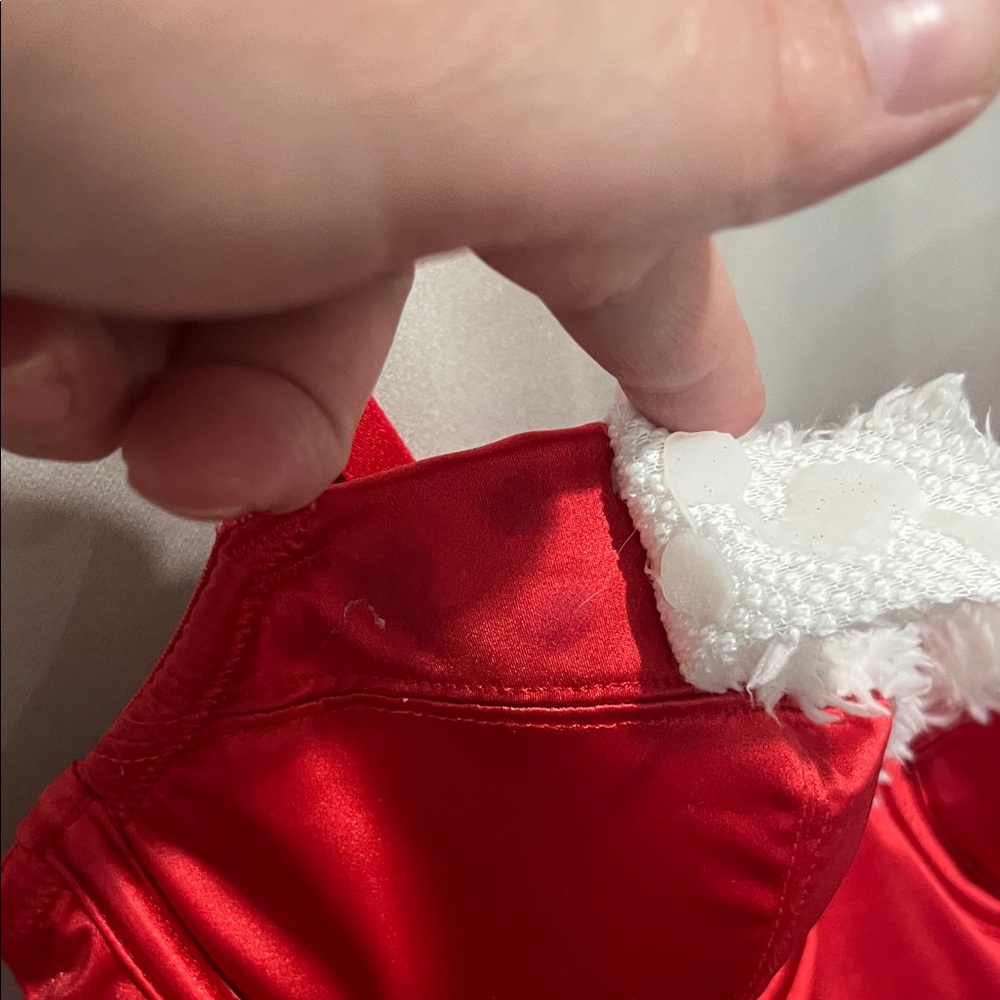 Red Satin Women's Intimate Top - Picture 2 of 4
